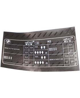 BMW E46 M3 Tyre Pressure Table Chart Label Sticker 71242282105 New Genuine