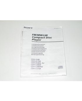 SONY CD Player Installation Instructions 3-861-882-33 Used Genuine