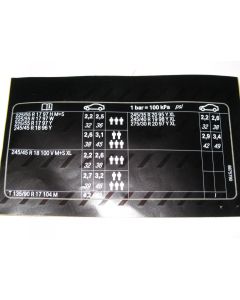 BMW F11 4-Cyl. Tyre Pressure Chart Table Label Sticker 71246875790 New Genuine
