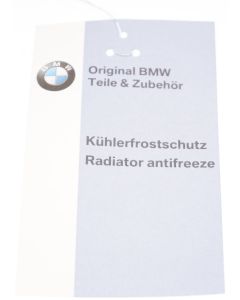 BMW Radiator Coolant Antifreeze Service Reminder Tag 83512286883 New Genuine