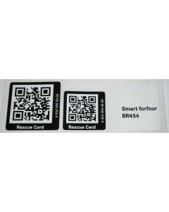 smart 454 Breakdown Rescue QR Barcode Label Sticker A4545840000 New Genuine