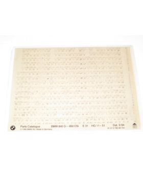 BMW E31 Parts Catalogue Microfiche 11-51 March 1994 01019782461 Used Genuine