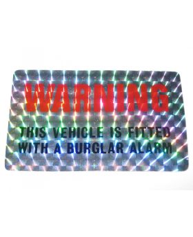 Warning Alarm Fitted To This Vehicle Sticker 86 x 54 mm