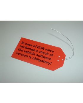 BMW EGR Valve Workshop Warning Sign Tag Label 01292219486 New Genuine