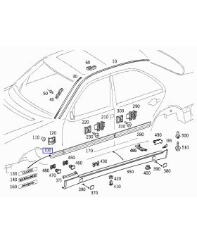 Mercedes W210 Front Right Wing Body Moulding Trim Strip A2106900282 New Genuine