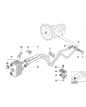 BMW E53 V8 Transmission Oil Cooler Pipe Line 7505947 New Genuine