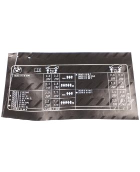BMW F25 04/11> Tyre Pressure Chart Table Label Sticker 71246854063