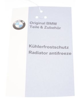 BMW Radiator Coolant Antifreeze Service Reminder Tag 83512286883 New Genuine