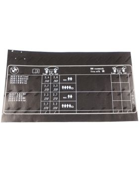 BMW E64 650i Tyre Pressure Table Chart Label Sticker 71246783387 New Genuine