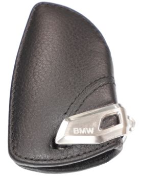 BMW Leather/Stainless Steel Key Fob Holder Case Cover 82292344033 New Genuine