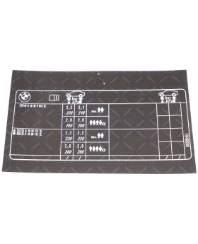 BMW E82 M Coupé Tyre Pressure Table Chart Label Sticker 71247846680 New Genuine