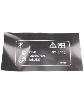 BMW Aircon A/C R134a Refrigerant Recharge Info. Label 71239384996 New Genuine