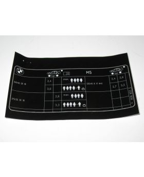 BMW E39 M5 Tyre Pressure Table Chart Label Sticker 71242228858 New Genuine