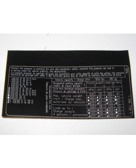 BMW E46 Tyre Pressure Chart Table Label Sticker 1096739 71241096739 New Genuine