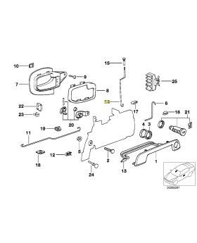 BMW E36 2-Door Front Door Lock Pin Post Button Rod 51218132887 New Genuine