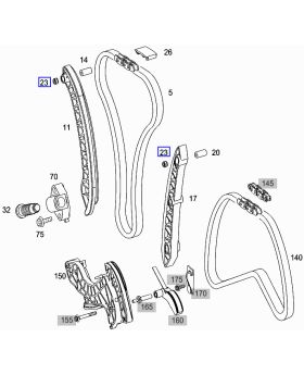 Mercedes Timing Chain Guide Rail Dowel Pin Cover Cap A0009976420 New Genuine
