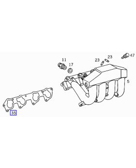 Mercedes M111 M161 Engine Intake Manifold Seal Gasket A1111410780 New Genuine