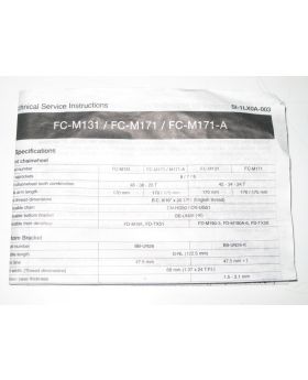 SHIMANO FC M131/171/A Front Mech Document SI-1LX0A-003 Other Genuine