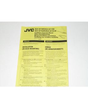 JVC CD Player Installation Instructions GET0118-004B Used Genuine