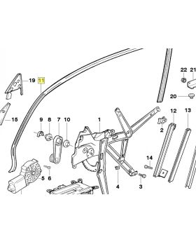 BMW E36 Front Right Door Window Seal Gasket 8213982 Used Genuine